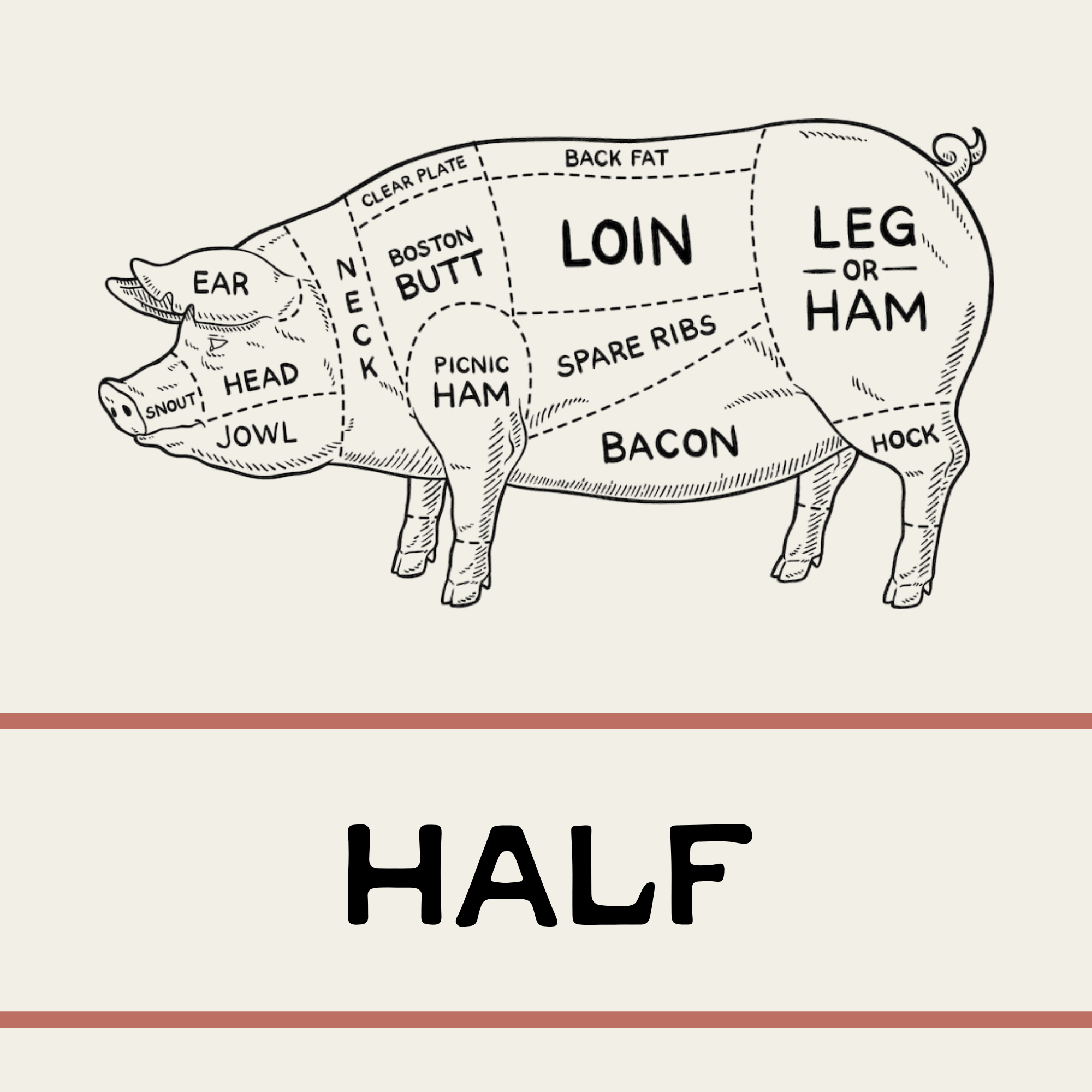 Half Pork - Pasture-Raised Pork - 74C Meat Co. OKC