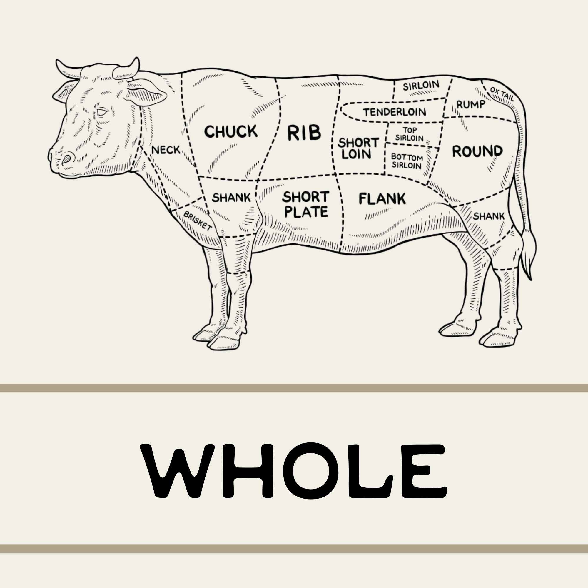 Whole Beef - Pasture-Raised Beef - 74C Meat Co. OKC